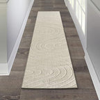 LUXE WEAVERS Modern Geometric Wave Cream 2x8 Area Rug - color: Cream, size: 2' x 8' (Runner)