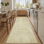 Joydeco Washable Runner Rug, 2'6" x 8' Classic,Beige | Non-Slip Foldable Low Pile Water Resistant for Kitchen Entryway Laundry Bedroom - color: Beige, size: 2' x 8' (Rectangular)