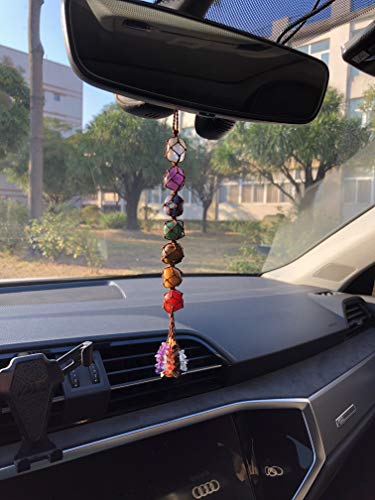 Handmade Crystal Window Car Hanging Ornaments 7 Chakra Home Decoration Feng Shui Ornament Yoga Meditation Car Decoration Tumbled Palm Stones Christmas Decorations Ornaments - color: A-style 1