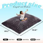 Hobestluk 3 in 1 Bean Bag Chair Giant Bean Bag Chairs for Adults with Bubble Cover Convertible Bean Bag Floor Cushion with Machine Washable Cover for Living Room (Bubble Dark Grey) - color: Shadow Grey