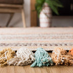 SAFAVIEH Area Rug 8x10 - Montauk Collection - Large - Beige & Multi, Handmade Cotton, Boho Stripe Fringe Design, Ideal for Living Room, Bedroom, Office, Dining Space (MTK901A) - color: Beige/Multi, size: 8' x 10' (Rectangular)
