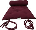 D&D Futon Furniture Twin Size Burgundy Traditional Japanese Floor Rolling Futon Mattresses, Foldable Cushion Mats, Yoga, Meditation 80 x 39 x 3 - color: Burgundy