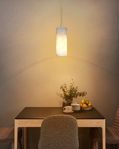 3 Pack 1 Light Hanging Natural Polyhedral Alabaster Marble Pendant Ceiling Light Fixture,Modern Industrial Farmhouse Kitchen Island Light Gold Finish Over Sink Restaurant bar Corridor - color: Gold 3.6" Polyhedral Marble, size: 3 Pack