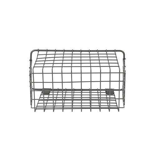 Spectrum Large Wall Mounted Wire Basket Industrial Gray Kitchen Wall Mount Organizer Storage Basket, Wire Basket for Kitchen Bathroom Pantry Organization, Wall Hanging Wire Caddy for Modern Homes - size: Large