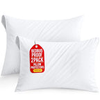 Set of 2 Pillow Protectors with Zipper Queen Size, Bed Bug and Dust Mite Proof Pillow Covers, Ultra Soft Pillow Encasements, Moisture Wicking and Waterproof Pillow Cases by Utopia Bedding (White) - size: Queen (Pack of 2)