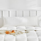 WARMDERN White Striped Pillow Covers Body Pillow Cover Soft Microfiber Stripe Pillow Cases Boho Tufted Stripes Textured Pillowcase with Envelope Closure(White, Body, 20x54 Inches) - color: White-striped, size: 20" x 54" (Pack of 1)