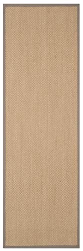SAFAVIEH Natural Fiber Collection Runner Rug - 2'6" x 6', Maize & Grey, Sisal, Woven Design with Border (NF141G) - color: Maize/Grey, size: 2'6" x 6' (Runner)