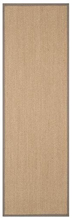 SAFAVIEH Natural Fiber Collection Runner Rug - 2'6" x 6', Maize & Grey, Sisal, Woven Design with Border (NF141G) - color: Maize/Grey, size: 2'6" x 6' (Runner)