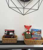 Wall Baskets Set of 2, Hanging Wicker Basket for Bathroom, Kitchen, Pantry, Living Room, 13.78"L× 5.71"W× 6.10"H and 10.83"L × 4.84" W× 4.92"L, Yellow - color: Yellow, size: S+M