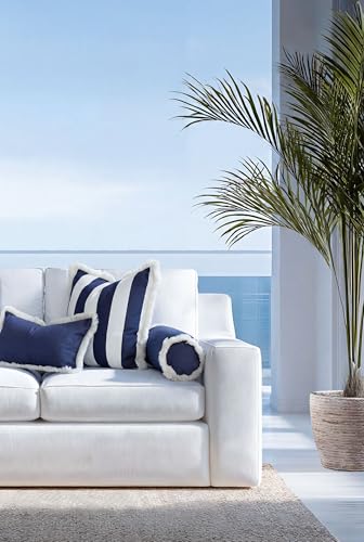 Hofdeco Premium Coastal Hampton Outdoor Performance Bolster Pillow Cover Only, 6"x20" Water Repellent, UV and Fade Resistant for Backyard, Couch, Poolside, Indigo Blue Woven Solid - color: Indigo Blue Solid 6"x20"
