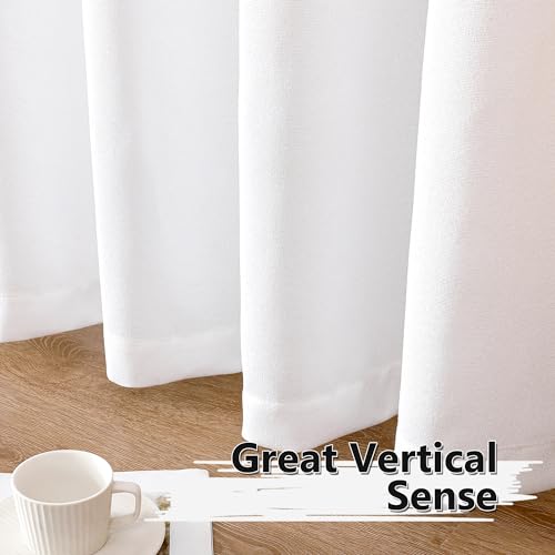 Tollpiz Short Linen Tier Curtains Rod Pocket Semi Sheer Half Kitchen Curtain Burlap Light Filtering Thick Linen Drapes for Bathroom, 30 x 24 inches Long, White, Set of 2 Panels - color: White, size: 30"W x 24"L (Pack of 2)