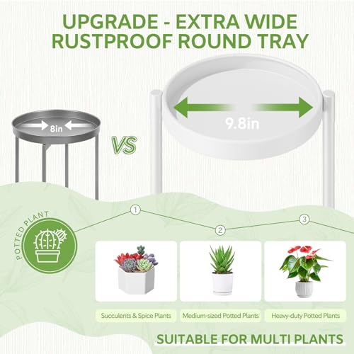 iDavosic.ly 4 Tier Large Plant Stand Indoor, 10 Inch Wide Tall Corner Metal Plant Stands Outdoor for Multiple Plants, Folding Tiered Flower Display Holder Rack Shelf, White - color: White, size: 4 Tiers