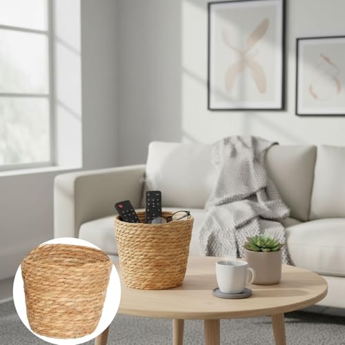 Woven Basket for Plants - Rattan Plant Basket with Boho Design for Indoor Decor and Small Item Storage - size: 17x13x15 cm