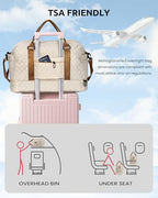 Gifts for Granddaughter-Girl Duffle Bag with Shoe Compartment, Personalized Girl Weekender Bag, Monogram Overnight Bag, Letter Travel Bag with Makeup Bag，Daughter Friend Gifts (Letter S) - color: Beige, style: S