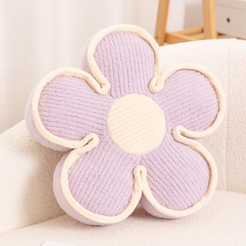 Kcvvcr Flower Shaped Floor Cushion, Soft Decorative Throw Pillow, Cute Seating Cushion, Plush Pillow for Sofa Couch Bed (13.7 Inch, Lavender) - color: Lavender, size: 13.7 Inch