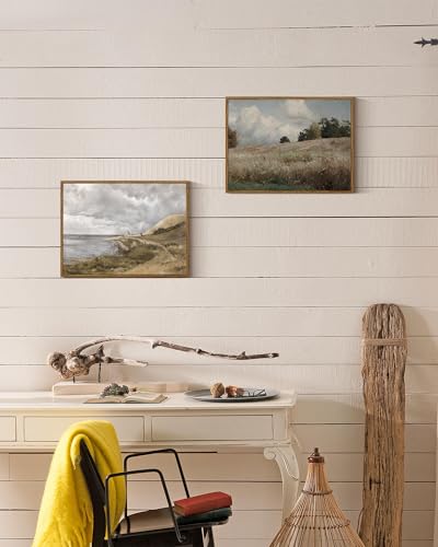 InSimSea Framed Canvas Wall Art Vintage Decor, Landscape Paintings Wall Decorations for Living Room, Retro Wall Art for Bedroom Office Decor, Grassland Classical Painting Prints Room Decor, 12"x16" - color: Corn Field, size: 16"L x 12"W