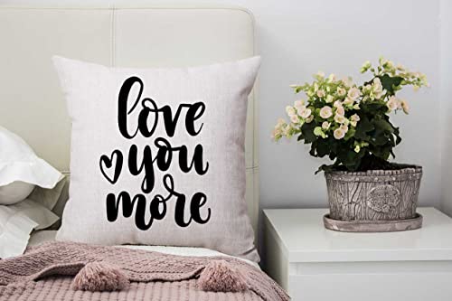 Nphuriy Love You More Decorative Throw Pillow Covers 16x16 Inches Cotton Linen Cushion Cover for Home Couch Sofa Bench Decor - color: Multi 43