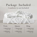 Oli Anderson Tufted Duvet Cover Queen Size, Soft and Lightweight Duvet Covers Set for All Seasons, 3 Pieces Boho Embroidery Shabby Chic Bedding Set (White, Queen, 90" x 90") - color: White, size: Full/Queen(90"×90")