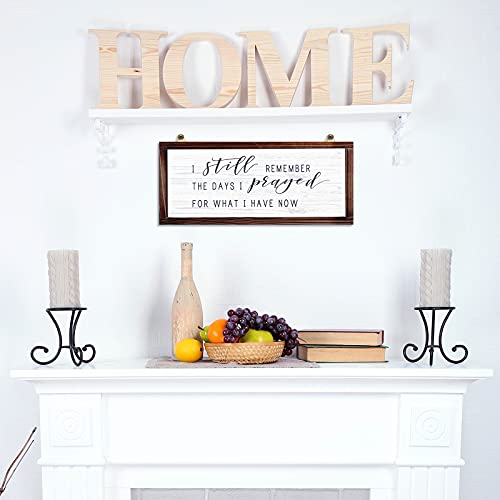I Still Remember the Days I Prayed for What I Have Now Rustic Hanging Wood Wall Sign Retro Vintage Home Decor Wooden Farmhouse Plaque for Garden Home Farmhouse(White Background)