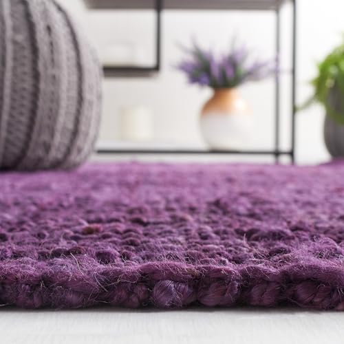 SAFAVIEH Natural Fiber Collection Runner Rug - 2'6" x 8', Purple, Handmade Jute, Farmhouse Style, Chunky Textured Thick Pile (NF447B) - color: Purple, size: 2'6" x 8' (Runner)