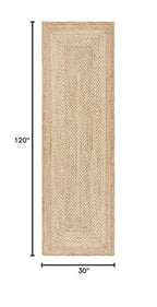SAFAVIEH Natural Fiber Collection Runner Rug - 2'6" x 10', Natural & Ivory, Handmade Farmhouse Boho Coastal Rustic Jute, Ideal for High Traffic Areas in Living Room, Bedroom (NF885B) - size: 2'6" x 10' (Runner)