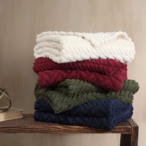 Nautica - Throw Blanket, Soft Cable Knit Sherpa Bedding, Cozy Home Decor for Bed or Couch (Declan Green, 50" x 60") - color: Declan Green