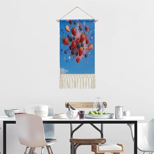 FekiLoot BerryMulti Confetti Wall Painting Fashion Wall Art Popular Wall Hanging Exquisite Wall Decor Natural Tapestry Home Decoration Fringe Wall Decor For Living Room Bedroom Macrame Wall Art