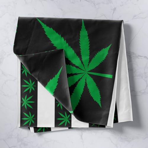 Castle Fairy Cannabis Leaf Tapestries American Flag Tapestry Green and White Wall Hanging Art Bedroom Aesthetic Funny Tapestries For Men Boys Living Room College Dorm 59.1x59.1 - color: Green 01, size: 59.1"L x 59.1"W