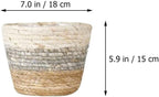 Operitacx Handmade Sea Grass Plant Basket 2 Pack Decorative Flower Holder Baskets for Home