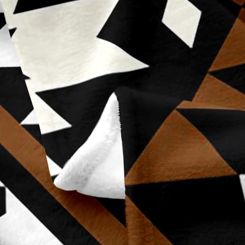 Erosebridal Rustic Western Fleece Flannel Blanket for Sofa Bed,Southwestern Aztec Throw Blanket Bohemian Bed Blanket Ethnic Mexican Style Geometric Diamond Fuzzy Blanket Brown Black 40x50 - color: Multi 242, size: 40*50