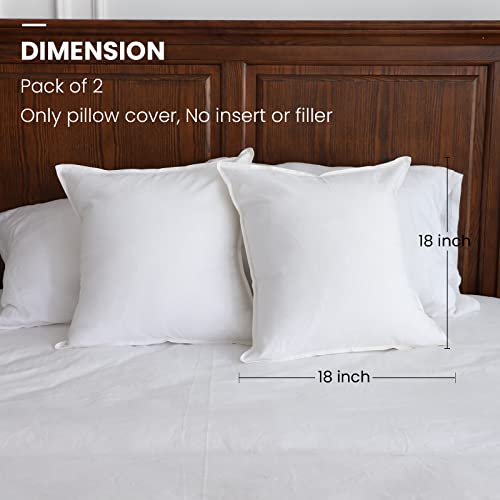 Simple&Opulence Linen Throw Pillow Covers 18x18 Inch Set of 2 Flax Cotton Blend Solid Color Decorative Square Cushion Cover for Couch Sofa Office Soft Breathable Farmhouse - White - color: White, size: 18”×18“