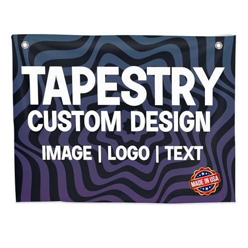 Custom Tapestry by DreamController - Personalized Wall Hanging with Your Photo, Text or Logo for Home & Events | HD Printed Fabric | Made in the USA | Multiple Sizes - color: Tapestry Custom