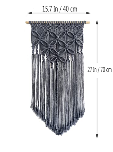 Winterdemoon Handmade Cotton Home Decor Macrame Wall Hanging Grey - color: Grey1