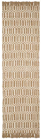 SAFAVIEH Natural Fiber Collection Runner Rug - 2'3" x 6', Natural & Ivory, Handmade Boho Farmhouse Fringe Jute, Ideal for High Traffic Areas in Living Room, Bedroom (NF184A) - size: 2'3" x 6' (Runner)