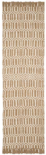SAFAVIEH Natural Fiber Collection Runner Rug - 2'3" x 8', Natural & Ivory, Handmade Boho Farmhouse Fringe Jute, Ideal for High Traffic Areas in Living Room, Bedroom (NF184A) - size: 2'3" x 8' (Runner)