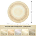 Asrug Imitation Jute Low Pile Round Rug Area Rug Washable Non-Slip Circle Rug Soft Plush Touch Circle Rugs Round for Kitchen Bathroom Living Bedroom Nursery, Carpet 4ft /48 inch/122 cm Brown/Beige - color: Brownbeige, size: 4ft