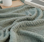 KyraHome 100% Organic Cotton Throw Blankets, 60"x80", Pre-Washed Plant Dyed, Lightweight Gauze Soft Muslin Blankets, Adults, Picnic, Travel, Summer, All Season, Sage Green - color: Sage Green, size: Large Throw