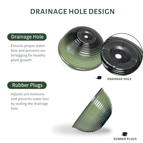 Vanslogreen 10 Inch Hanging Planter, 2 Pack Hanging Planters for Indoor Outdoor Plants, Hanging Pots with Drainage Holes for Garden Home (Green) - color: Green, size: 10inch
