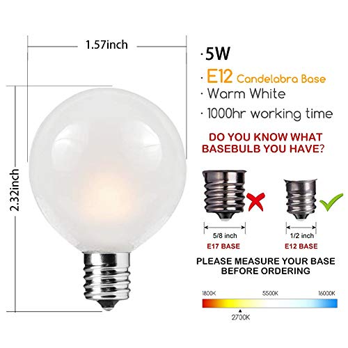 SUNSGNE 25Ft Outdoor Patio String Lights G40 with 27 Frosted White Globe Bulbs, Waterproof Connectable Hanging String Lights for Backyard Porch Balcony Party Christmas Decor, 5 Watt, Black Wire - color: Frosted White-Black, size: 25 Ft