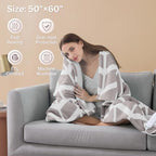 VENTIMI Electric Blanket Heated Throw, 50" x 60" Heated Blanket with 5 Heat Levels & 3 Hours Auto Off, Fast Heating Blankets with ETL & FCC Certification, Beige - color: Beige, size: Throw