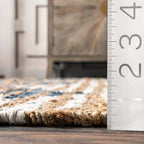 nuLOOM Hand Braided Marla Denim And Jute Diamonds Area Rug, 6x9, Off-white - color: Marla Off-white, size: 6' x 9' (Rectangular)