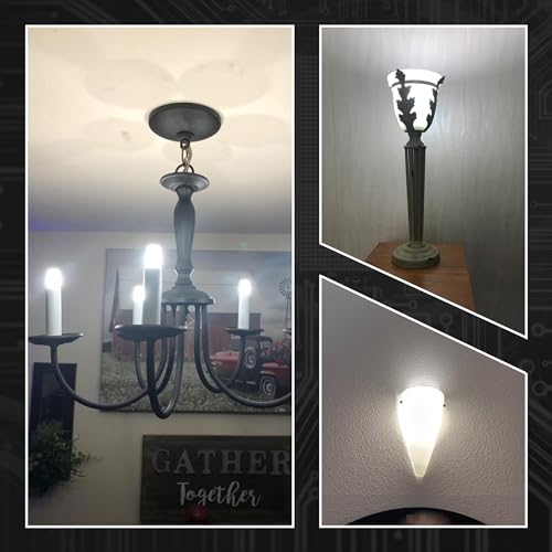 E12 Candelabra LED Light Bulbs Dimmable 4W Equivalent 40 Watt 450lm 6000K Bright Daylight White Candle Bulbs for Chandelier Pendant Dining Rooms Living Rooms Bedrooms Office, 4 Pack - color: 6000k Daylight White, size: 4 Watt-Dimmable-4 Pack