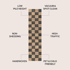 JONATHAN Y Theo Woven Jute Checkerboard Natural/Black Runner Rug, 2x8, Modern, Farmhouse, Rustic, Lodge, Easy-Cleaning for Living Room, Bedroom, Kitchen, Non-Shedding (NRF203B-28) - color: Natural/Black, size: 2' x 8' (Runner)
