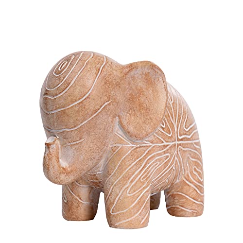 Elephant Statue, African Animal Decor, Wooden Elephant Gift for Women, Boho Decor for Living Room, Shelf, Office（1Pack, Small ） - color: Small Wood Elephant