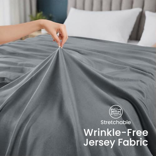 Utopia Bedding Knit Blanket Queen Size (90x90 Inches, Grey) Soft Lightweight Jersey Breathable Sweatshirt Blanket for Bed,Couch & Sofa - color: Grey, size: Queen