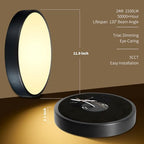 24W Dimmable Ceiling Light Fixture, 12 inch Flush Mount Light Fixture, LED Ceiling Lights Bedroom, Kitchen, Entryway, Super Bright 2700 Lumens 300W Equivalent 5CCT(2700k-5000k) 2 Pack Black - color: Black-2 Pack