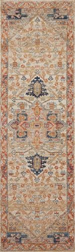 Loloi Jocelyn Collection JOC-01 Sand/Multi 9'-6" x 12'-6" .38" Thick Area Rug - color: Sand / Multi, size: 9'6" x 12'6" (Rectangular)