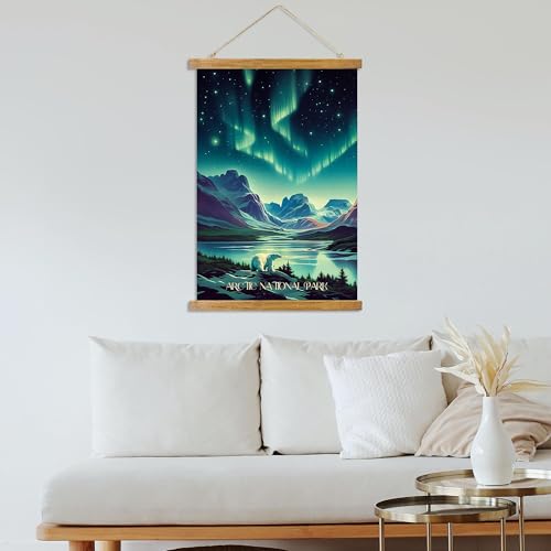 ABoby Vintage Gates of the Arctic National Park Posters - Alaska Travel Posters - Retro Style Wall Decor with Wood Frames - Ready to Hang - color: Gates of the Arctic