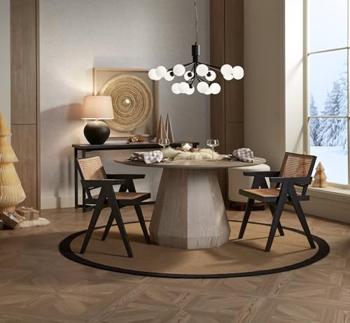 360 Lighting Paulo 24 1/2" High Pot Farmhouse Rustic Southwestern 3-Way Table Lamp Matte Black Ceramic Single Fabric Beige Shade Living Room Bedroom Bedside Nightstand House Office Home Reading