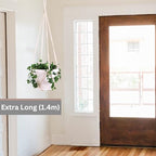 Giant XXL 55 Inches Macrame Planter Hanger Large for 15 inch Pot + Swag Hook | Extra Large Hanging Planter for Indoor Plants | No Pot/Plant Included (XXL) - color: Beige